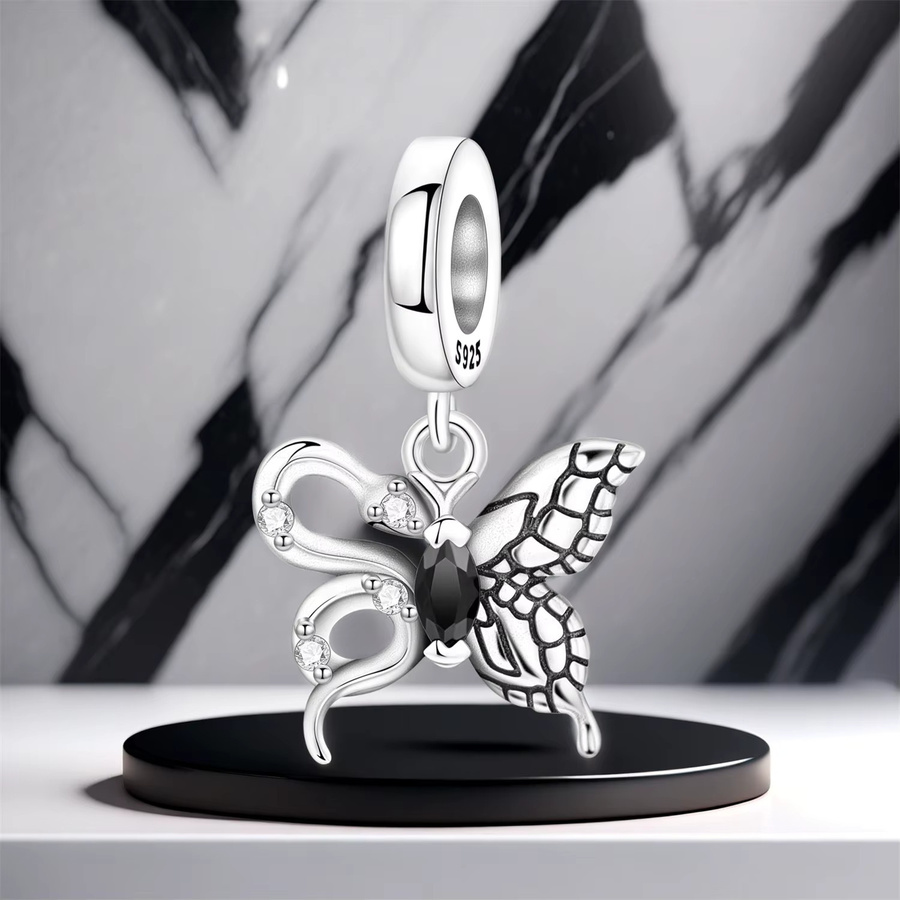 CYMYSS Anhänger Schmetterling Schlange, 925 Silber, Zirkonia, Damen - Bild 3