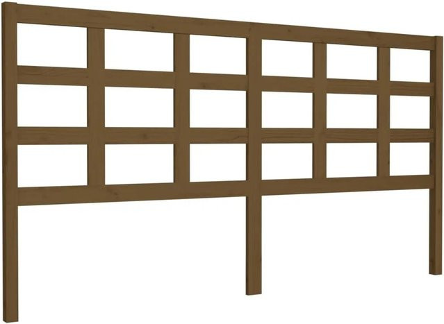 vidaXL Bett-Kopfteil aus Massivholz Kiefer in Honigbraun mit rustikaler Optik, B: 185,5 cm, T: 4 cm, H: 100 cm - Bild 1