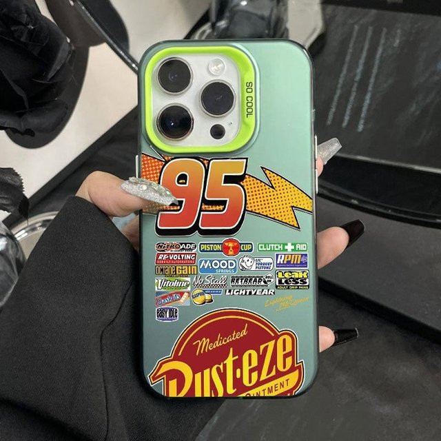 Lightning McQueen Handyhülle für Apple iPhone 17 Pro, iPhone 16, 13 Pro Max, 12 Pro Max und iPhone XR in Silber - Bild 1