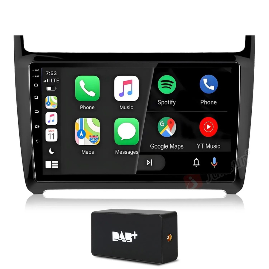 Junsun Autoradio mit DAB und Bluetooth in Schwarz für VW Polo Golf 5 6 T5 Passat Caddy und Seat Skoda - Bild 2