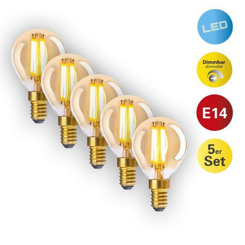 Näve LED Leuchtmittel DILLY 5er-Set E14 Warmweiß aus Glas und Metall - Bild 2