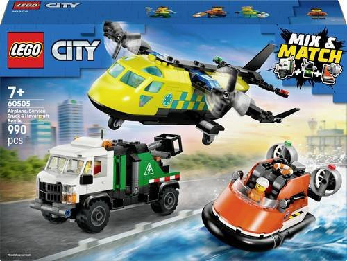 LEGO City Kombinationsset mit Flugzeug, Wartungsfahrzeug und Luftkissenboot - Bild 1