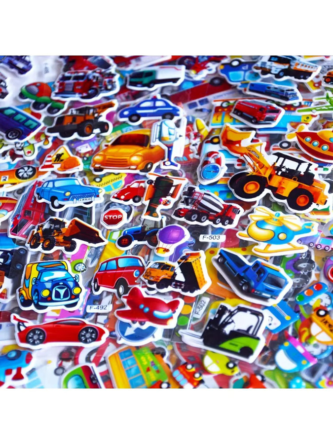 6 Stück 3D-Puffy Fahrzeugaufkleber Set von JXB in Multicolour für Autos, Busse und Laptops - Bild 4