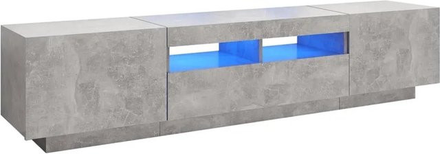 vidaXL TV-Schrank mit LED-Beleuchtung in Betongrau, modern, B/T/H: 180 x 35 x 40 cm - Bild 1