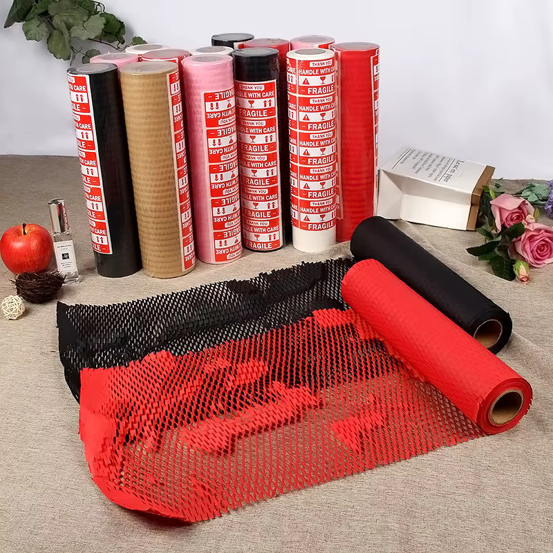 Rosa Wabenpapier aus Kraftpapier als Antikollisions-Füllmaterial zur sicheren Verpackung von Schmuck und Kosmetik - Bild 2