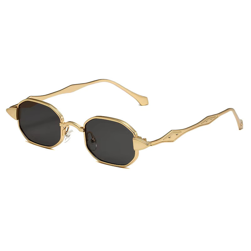 WENID Sonnenbrille, rechteckig, Metall, Vollrand, Gold, Unisex - Bild 2