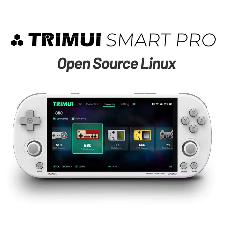 Trimui Smart Pro Handheld-Spielkonsole mit 4,96 Zoll IPS-Bildschirm, Linux-System und RGB-Beleuchtung, Retro-Videospiel-Player in Grau oder Schwarz - Bild 3