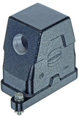 Harting Tüllengehäuse 19400060501 in Schwarz aus Aluminium - Bild 1