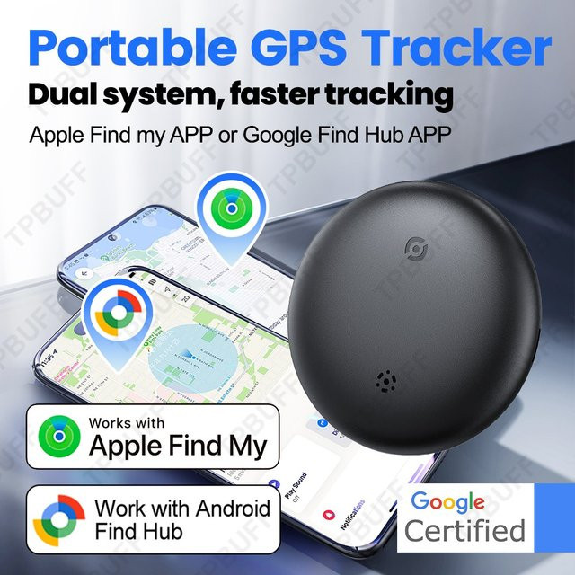 TPBUFF Dual System GPS Tracker mit Google Find My Device Unterstützung, 4G GPS Standort Tracker in Pink für Kinder, Fahrrad und Auto - Bild 1
