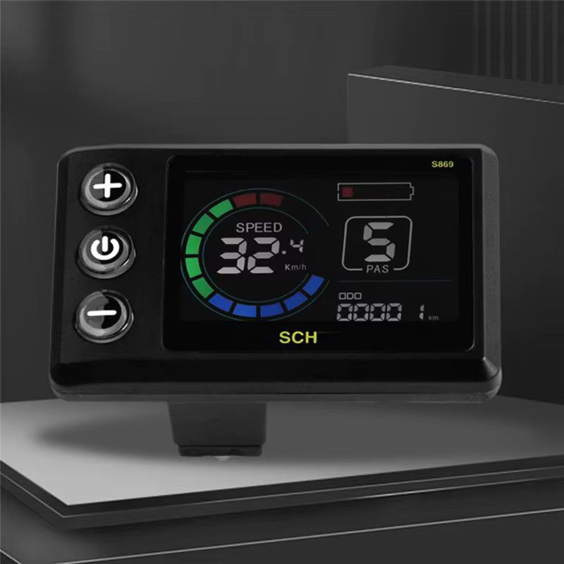 ABHY-S869 Elektrisches Fahrrad LCD Display für Mountainbike und E-Roller, Wasserdicht, 5-Pin Anschluss, Schwarz - Bild 3