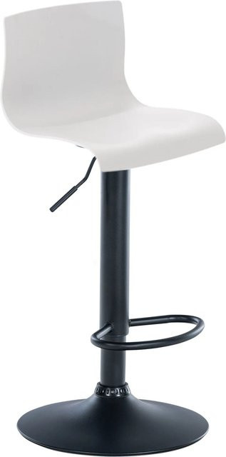 DELUKE Barhocker PESAN Barstuhl aus Kunststoff in Weiß und Schwarz, höhenverstellbar, drehbar mit Lehne, B/T/H: 39 x 36 x 84 cm - Bild 1
