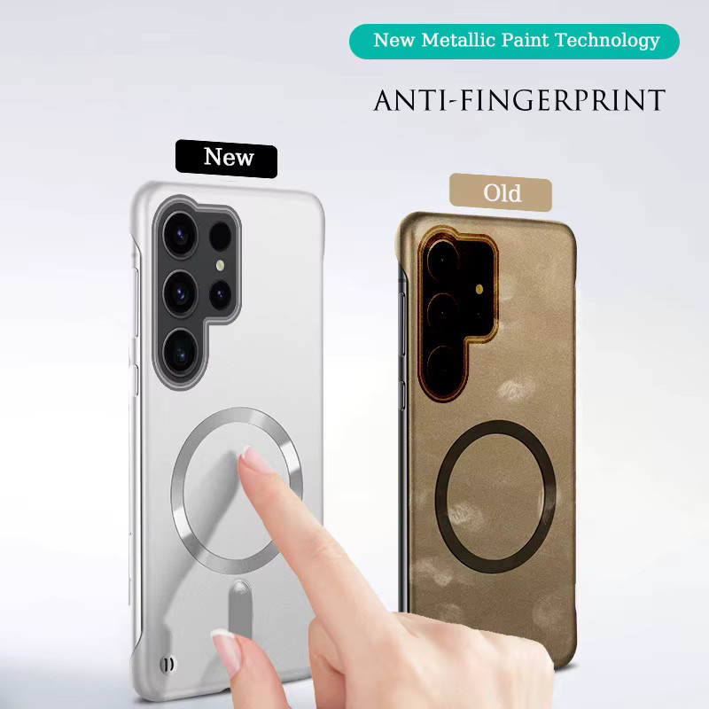 Rahmenlose magnetische Handyhülle für Samsung Galaxy S25 S24 S23 S22 S21 sowie A55 A56 A57 und Note 20 Ultra mit MagSafe Kompatibilität in Rot - Bild 3