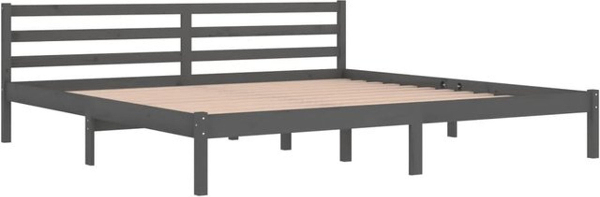 Massivholzbett aus Kiefer von ITYHOME in Grau, B/T/H: 200 x 200 x 69,5 cm - Bild 1