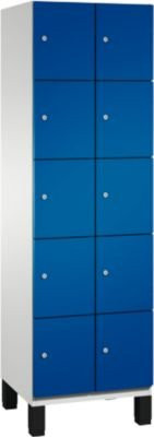 C+P Fächerschrank Cambio mit 10 Fächern auf Füßen, Korpus Lichtgrau und Front Enzianblau, H: 198,0 cm, B: 60,0 cm, T: 52,5 cm - Bild 2