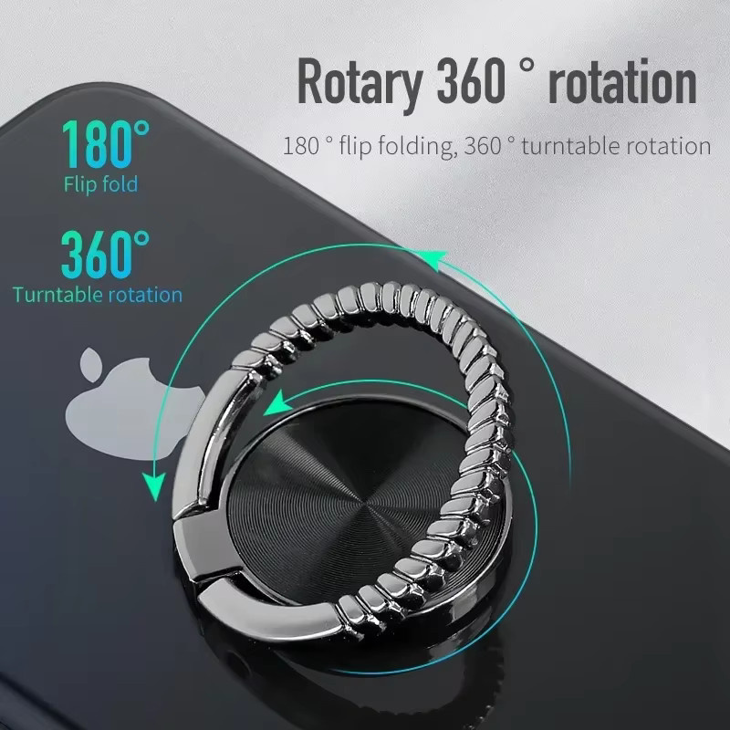 Magnetischer Auto Handy-Ständer aus Zinklegierung, drehbar und verstellbar, Halterung mit Ring-Aufkleber für iPhone, Huawei und Xiaomi, Farben: Rot und Silber - Bild 2