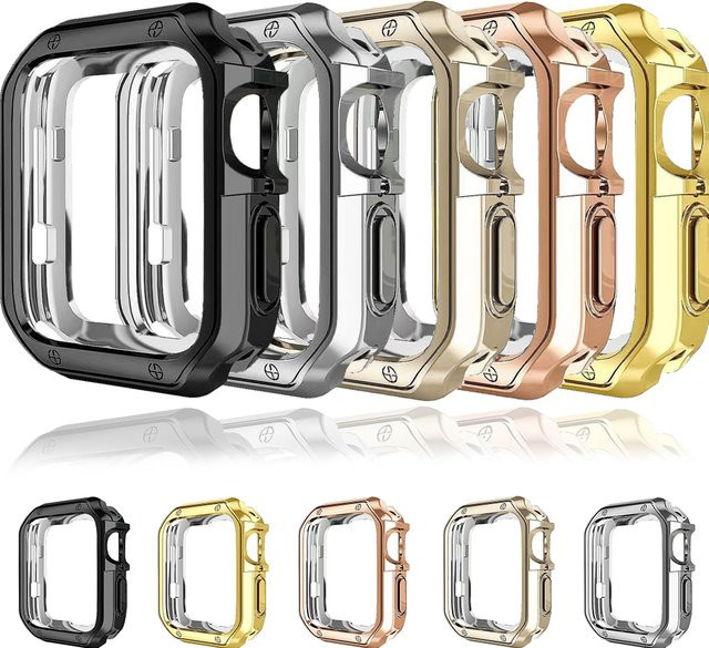 DLIBAND TPU-Schutzhülle für Apple Watch Serie 10 9 8 7 6 5 4 3 2 1 SE in Schwarz - Bild 1