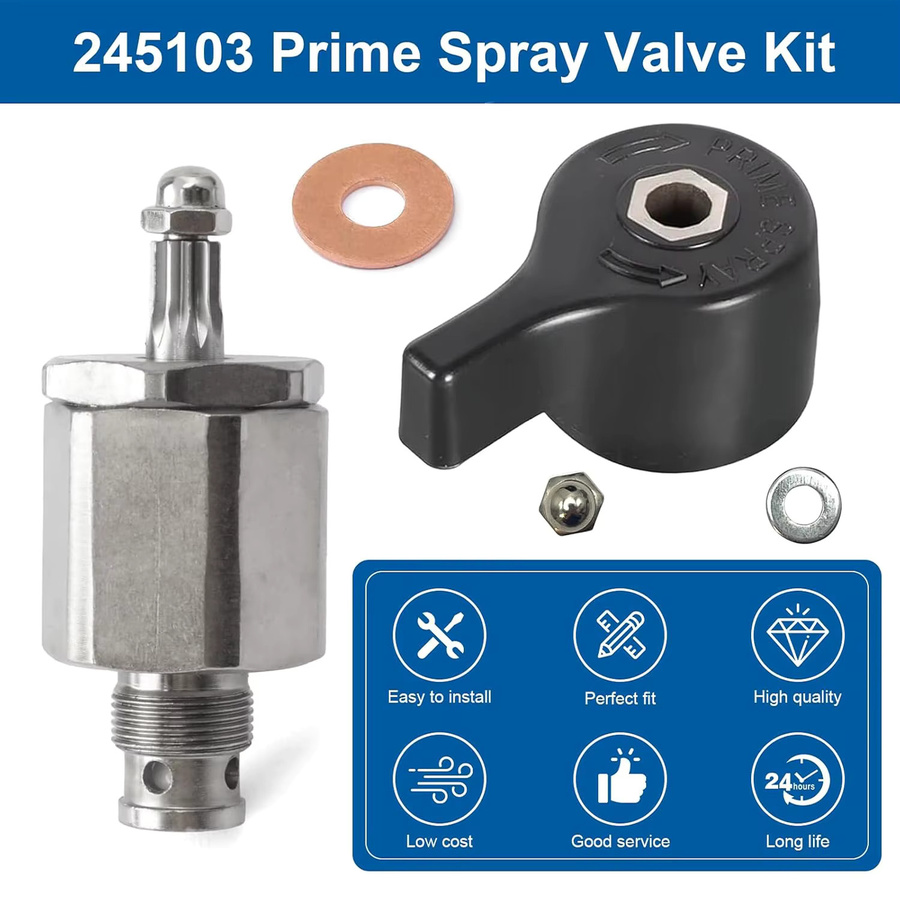 Graco Airless-Sprühventil-Kit aus rostfreiem Edelstahl mit Ablassventil, Prime-Schalter und Sprühventil passend für Graco 5900, 7900, 833, 695, 795 und 1095 - Bild 5