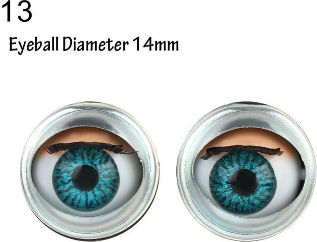 Fashnics Puppenaugen Zubehör, Rollende Augäpfel mit Wimpern, Blau, ab 7 Jahren - Bild 1