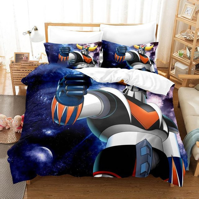 Lodestar Goldorak Grendizer Bettwäsche-Set 3-teilig mit 3D-Druck in Blau, B/H: 135 x 200 cm - Bild 1