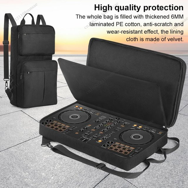 APWIKOGER Tragetasche für Pioneer DDJ-400 und DDJ-FLX4 DJ Controller, gepolsterte und staubdichte Reise-Tasche, Schwarz - Bild 1