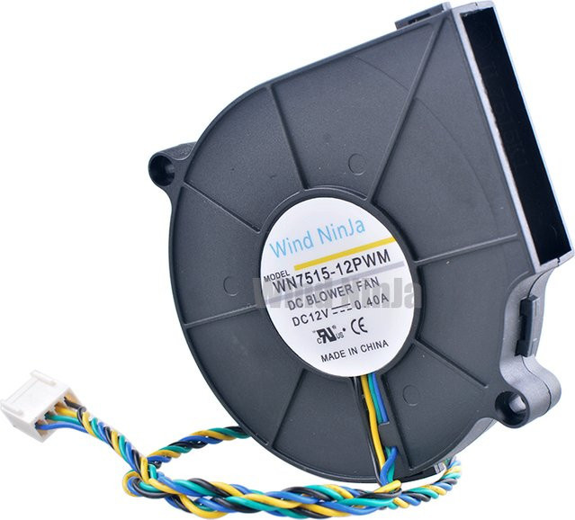 ANCHAOPU Zentrifugal-Turbinenlüfter BB7515BU in Schwarz, 75mm, DC12V, 4-Pin, 5000 U/min, CPU-Kühler für 1U 775 P4 - Bild 1