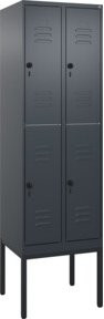 C+P Doppelstock-Spind Classic PLUS mit 2 Abteilen, Gestell, Anthrazitgrau, H x B x T: 212 x 60 x 50 cm - Bild 1