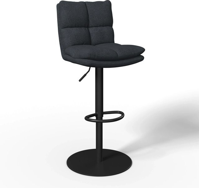 Bessagi Home Barhocker Caja Schwarz Drehbar Gepolstert Modern - Bild 1