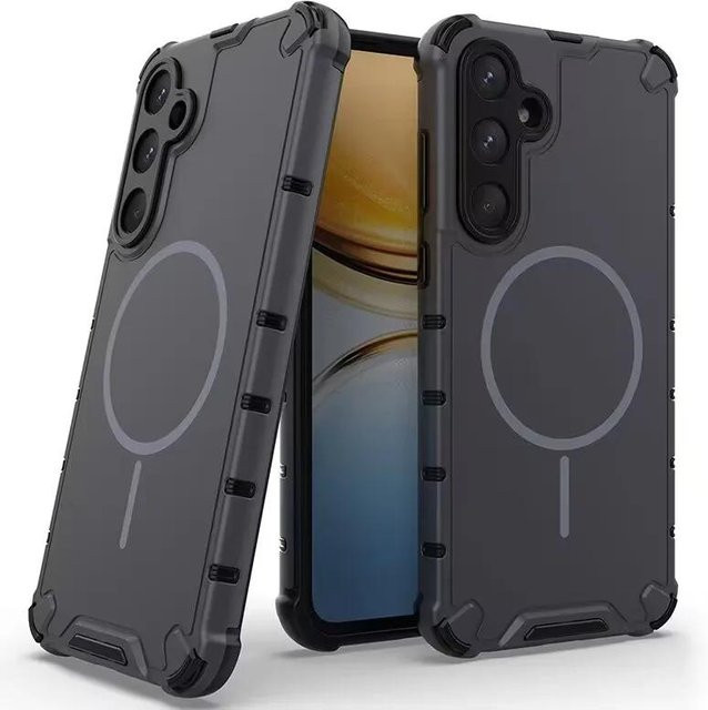 Magnetische kabellose Lade Anti-Drop Rüstungshülle für Samsung Galaxy A56 A36 A55 A54 A35 A34 A25 A15 A14 A13 in Grau - Bild 1