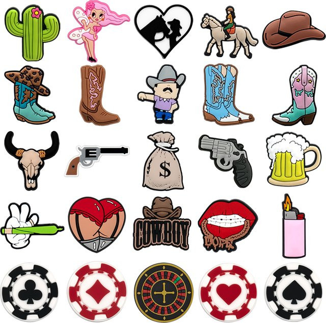 Western Cowboy PVC Schuh-Charms, Unisex - Bild 1