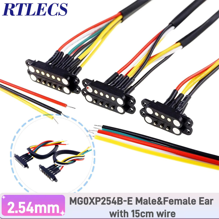 RTLECS Magnetischer Pogo-Pin-Steckverbinder 2A DC Federkontakt Stecker und Buchse in Schwarz mit 2,5mm Abstand - Bild 5