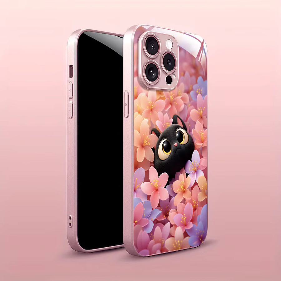 AKABEILA Handyhülle aus gehärtetem Glas mit Katzen-Design für Samsung Galaxy A57 5G, A17, A56, A55, A54, A16, A15, A37, A36, A14, A13, A12, A53, A52, A33, A34 in Multicolour - Bild 3