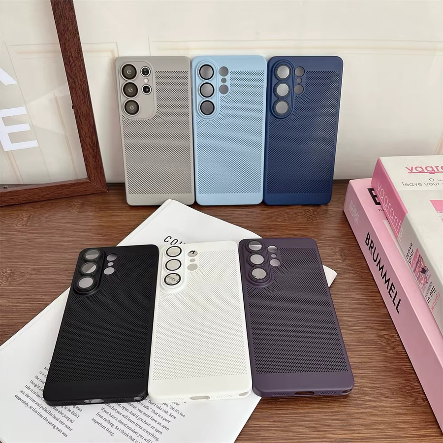 Schlanke und atmungsaktive Handyhülle für Samsung Galaxy S26 Ultra S25 S24 S23 S22 S21 Plus in Schwarz mit Bumper-Rückseite - Bild 4