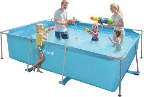 VEVOR Frame Above Ground Swimming Pool, Rechteckiger Pool mit Stahlrahmen in Blau, B/T/H: 3 x 2 x 0,762 m, 3959,54 l Fassungsvermögen - Bild 1