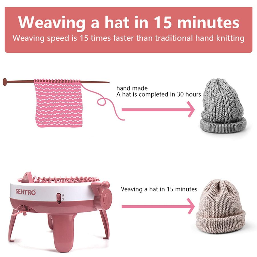 Yazy Smart Weaving Round Loom Strickbrett Kit rot - Bild 5