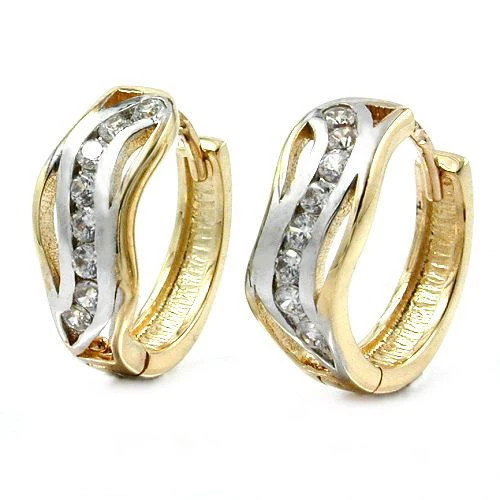 SIGO Creolen bicolor, 375 Gold, Zirkonia, Unisex - Bild 1