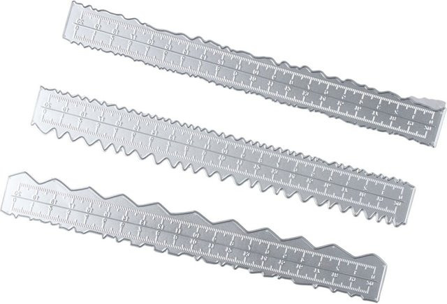 3er-Set Metall-Lineal mit unregelmäßigen Kanten in Silber, 22,1 cm Papier-Risslineal für Kartenherstellung, Schule und Büro - Bild 1