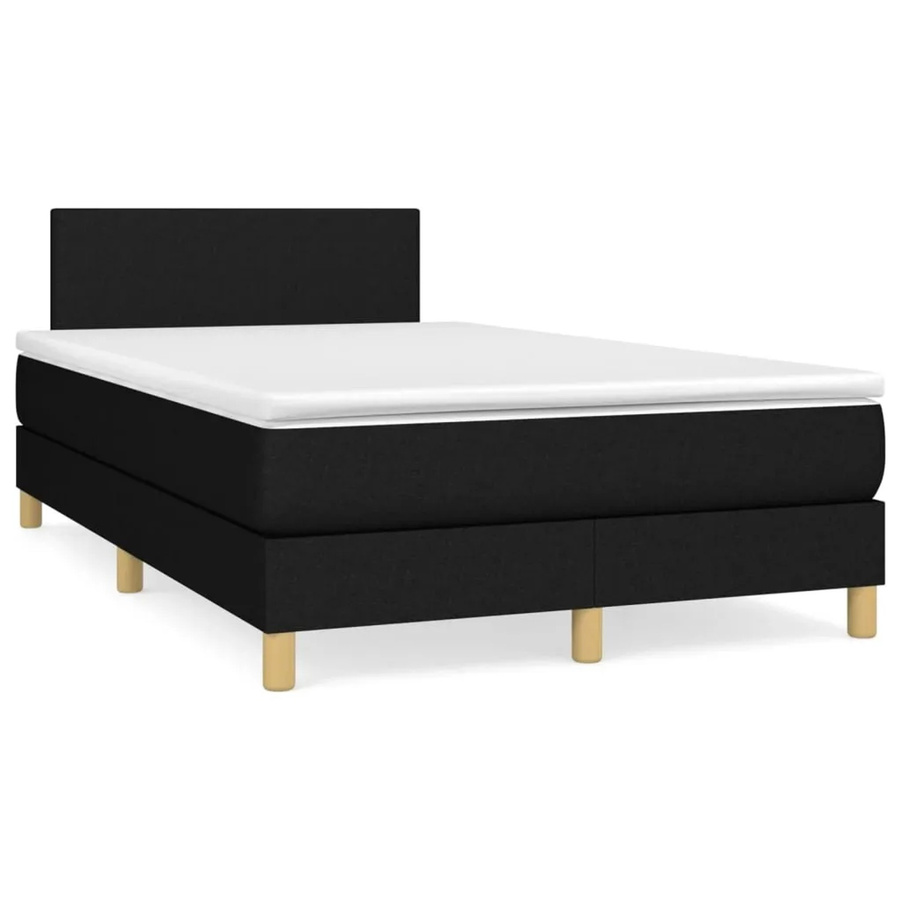 vidaXL Boxspringbett Hybrid mit Matratze und Taschenfederkern Schwarz B/T/H: 120 x 200 x 203 cm - Bild 2