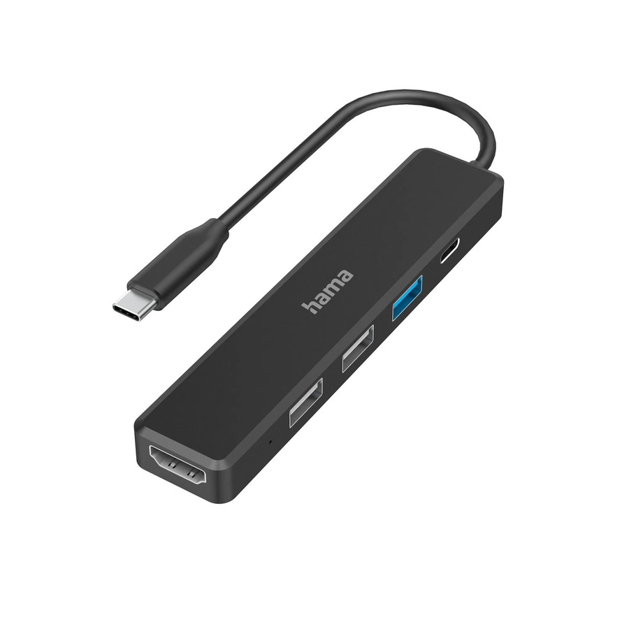 Hama USB-C-Hub Multiport in Schwarz mit 3 x USB-A, 1 x USB-C und HDMI für 4K UHD - Bild 2