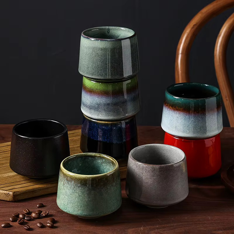 Japanische Keramiktasse im Brennofen-Stil, kreative Teetasse und Kaffeetasse für Haushalt und Büro, mehrfarbig - Bild 2