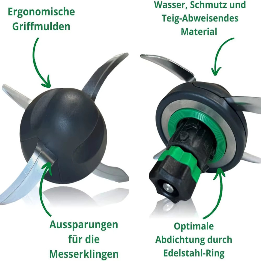 Vorwerk Schutzhülle für Thermomix TM5 TM6 TM31 zur Vermeidung von Teigresten in der Messeröffnung, Grau - Bild 2
