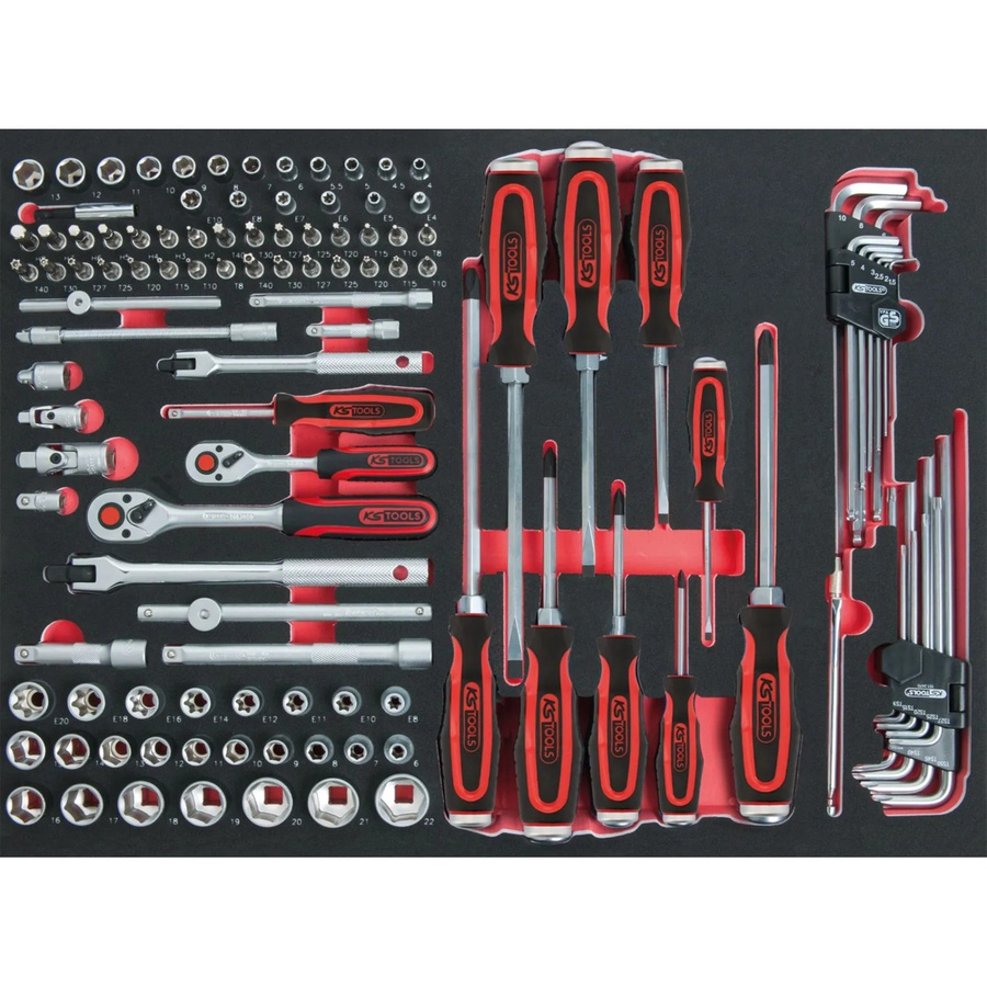 KS TOOLS Steckschlüssel-Satz 1/4 Zoll und 3/8 Zoll SCS, 118-teilig in 1/1 Systemeinlage, Mehrfarbig - Bild 2