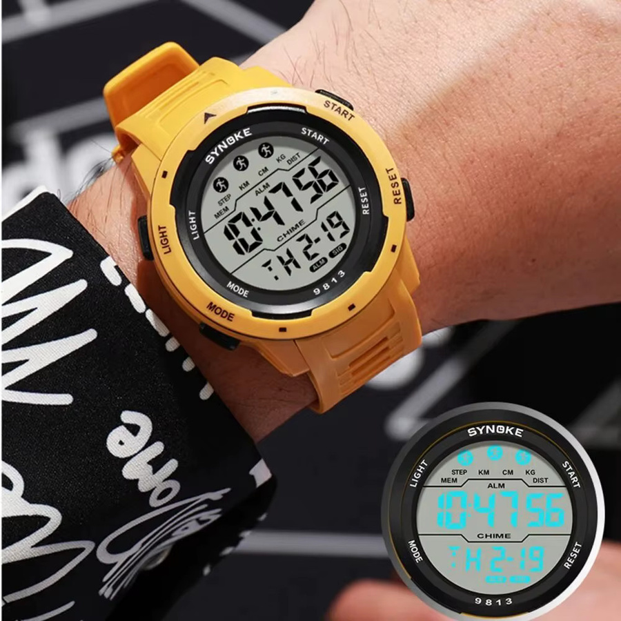 Synoke Digitaluhr, Silikon, Schwarz, Herren, wasserdicht - Bild 2