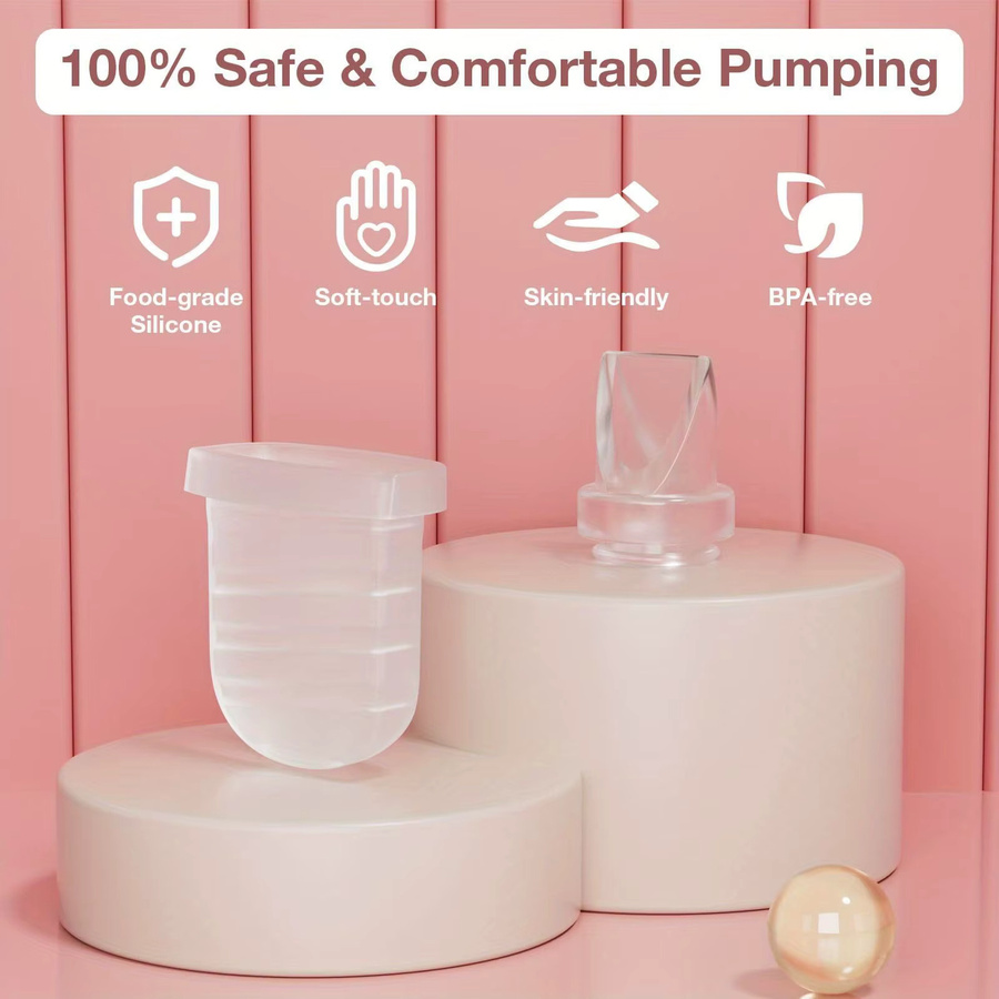 6er Set Anti-Kolik Entenschnabelventile und Silikonmembranen aus transparentem Silikon kompatibel mit Eufy S1 Pro, S1, E10 sowie NCVI, Zooawa und Nuliie S32 Milchpumpen Zubehör - Bild 2