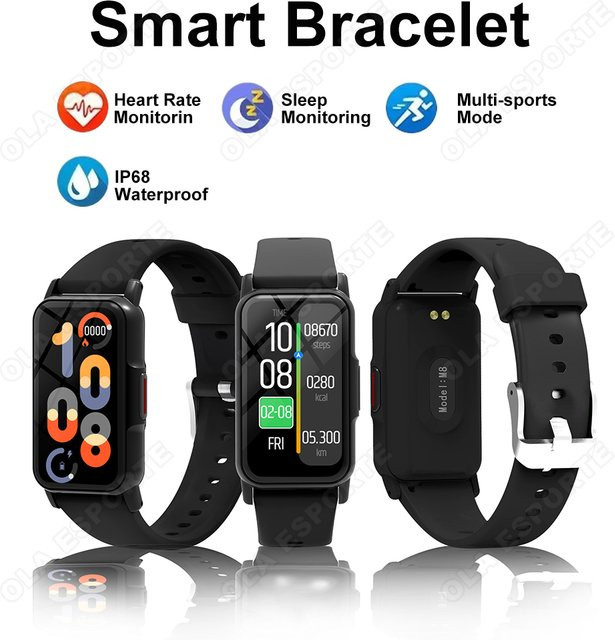 Ola Esporte Smartwatch Pink mit Herzfrequenzmessung, Schlafüberwachung und Anruf-Erinnerung, wasserdichtes Fitness-Armband - Bild 1