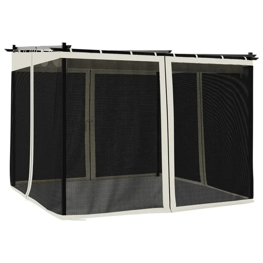 vidaXL Pavillon mit Netzwänden aus Stahl und Polyester in Creme, B x T x H: 300 x 300 x 230 cm - Bild 2