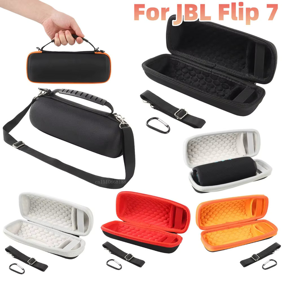 Harte EVA-Tragetasche mit verstellbarem Schultergurt für JBL Flip 7 Bluetooth Lautsprecher in Grau - Bild 2