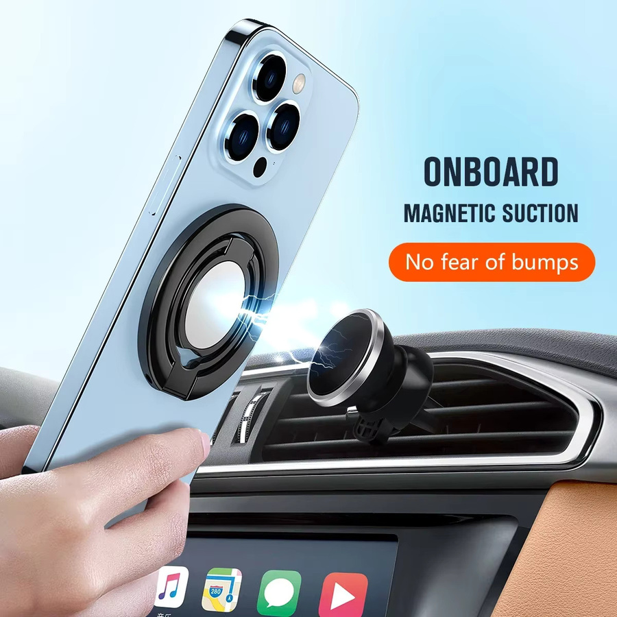 WSSHE MagSafe Magnetischer Fingerringhalter und Telefonständer in Schwarz für iPhone 12 13 Pro Max Mini - Bild 2