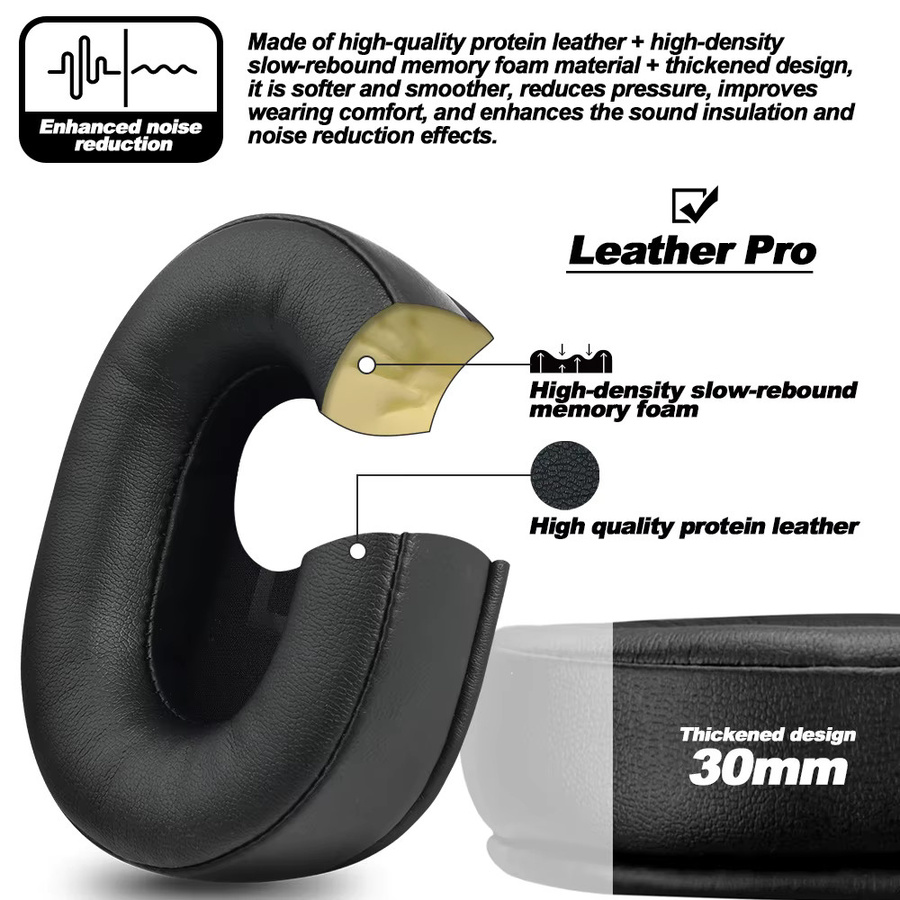 AKG Ersatz-Ohrpolster aus Proteinleder in Schwarz für K361, K361BT, K371 und K371BT mit Memory Foam - Bild 3