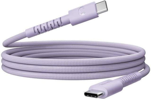 Fresh N Rebel FlexWave USB-C zu USB-C Kabel, silikon geflochten, 100W, Farbe: Purple, Länge: 2 m - Bild 1
