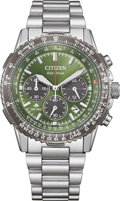 Citizen Chronograph, Solar, Edelstahl, Grün, 40 mm, Herren - Bild 1